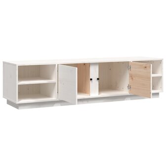 Tv-meubel 156x40x40 cm massief grenenhout wit 7