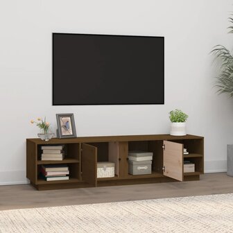 Tv-meubel 156x40x40 cm massief grenenhout honingbruin 3