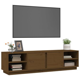 Tv-meubel 156x40x40 cm massief grenenhout honingbruin 4