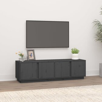 Tv-meubel 140x40x40 cm massief grenenhout grijs 1