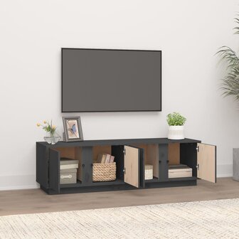 Tv-meubel 140x40x40 cm massief grenenhout grijs 3