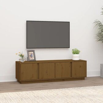 Tv-meubel 140x40x40 cm massief grenenhout honingbruin 1