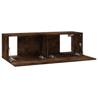 Tv-wandmeubel 100x30x30 cm bewerkt hout gerookt eikenkleurig 7