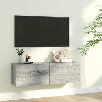 Tv-wandmeubel 100x30x30 cm bewerkt hout grijs sonoma eikenkleur 1