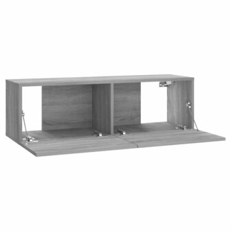 Tv-wandmeubel 100x30x30 cm bewerkt hout grijs sonoma eikenkleur 6