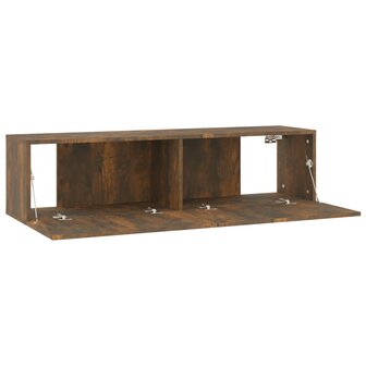 Tv-wandmeubel 120x30x30 cm bewerkt hout gerookt eikenkleurig 7