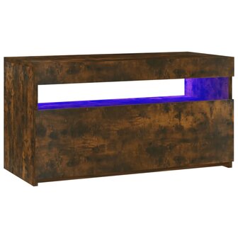 Tv-meubel met LED-verlichting 75x35x40 cm gerookt eikenkleurig 10