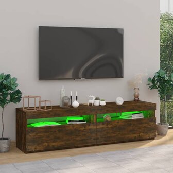 Tv-meubelen met LED-verlichting 2 st 75x35x40 cm gerookt eiken 5