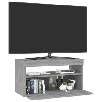 Tv-meubel met LED-verlichting 75x35x40 cm grijs sonoma eiken 6