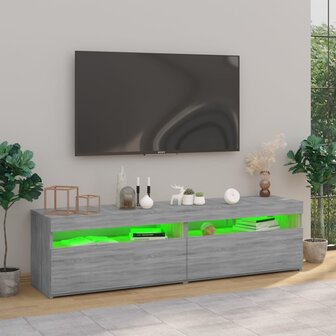 Tv-meubelen met LED-verlichting 2 st 75x35x40 cm grijs sonoma 5