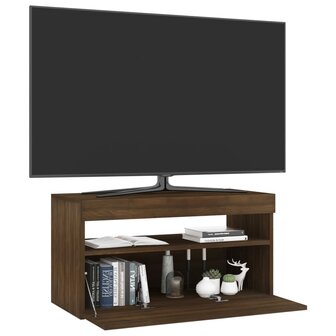 Tv-meubel met LED-verlichting 75x35x40 cm bruin eikenkleur 6