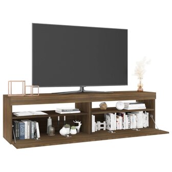 Tv-meubelen met LED-verlichting 2 st 75x35x40 cm bruineiken 6