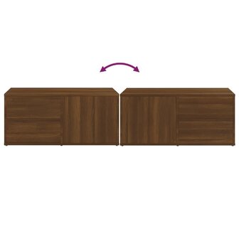 Tv-meubel 80x34x36 cm bewerkt hout bruin eikenkleur 9