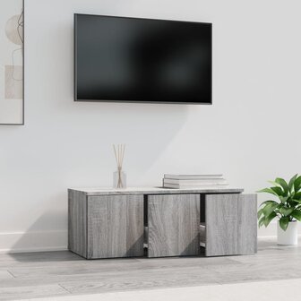 Tv-meubel 80x34x30 cm bewerkt hout grijs sonoma eikenkleurig 4