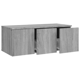 Tv-meubel 80x34x30 cm bewerkt hout grijs sonoma eikenkleurig 5