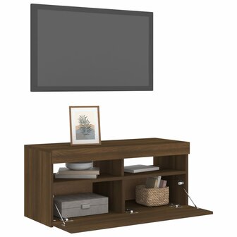 Tv-meubel met LED-verlichting 90x35x40 cm bruin eikenkleur 6