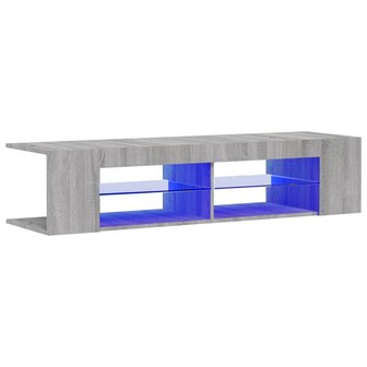 Tv-meubel met LED-verlichting 135x39x30 cm grijs sonoma eiken 2