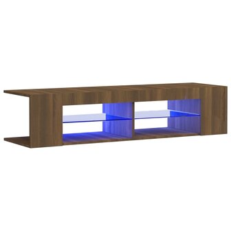 Tv-meubel met LED-verlichting 135x39x30 cm bruin eikenkleur 2