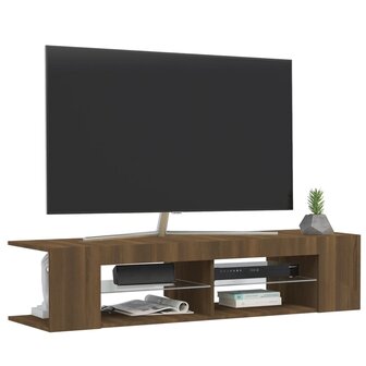 Tv-meubel met LED-verlichting 135x39x30 cm bruin eikenkleur 6