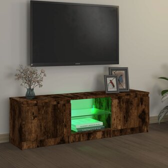 Tv-meubel met LED-verlichting 120x30x35,5 cm gerookt eikenkleur 4