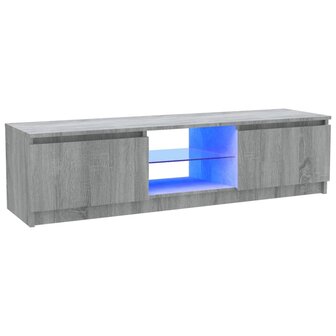 Tv-meubel met LED-verlichting 120x30x35,5 cm grijs sonoma eiken 2