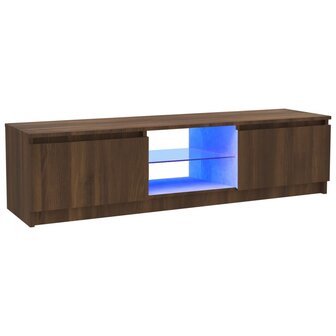 Tv-meubel met LED-verlichting 120x30x35,5 cm bruin eikenkleur 2