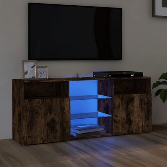 Tv-meubel met LED-verlichting 120x30x50 cm gerookt eikenkleurig 1