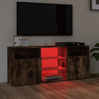 Tv-meubel met LED-verlichting 120x30x50 cm gerookt eikenkleurig 3