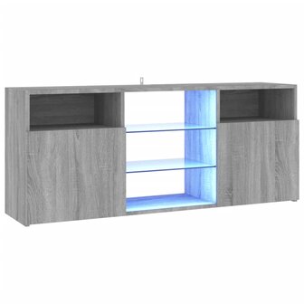 Tv-meubel met LED-verlichting 120x30x50 cm grijs sonoma eiken 2