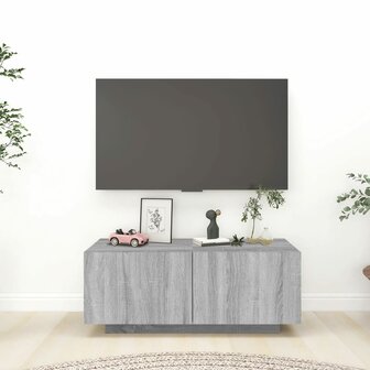 Tv-meubel 100x35x40 cm bewerkt hout grijs sonoma eikenkleurig 1