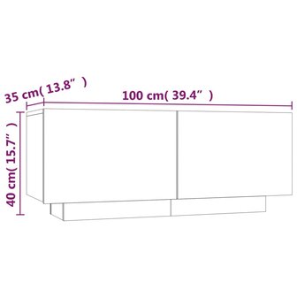 Tv-meubel 100x35x40 cm bewerkt hout grijs sonoma eikenkleurig 8