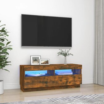 Tv-meubel met LED-verlichting 100x35x40 cm gerookt eikenkleurig 1