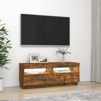 Tv-meubel met LED-verlichting 100x35x40 cm gerookt eikenkleurig 5