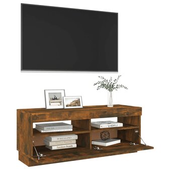 Tv-meubel met LED-verlichting 100x35x40 cm gerookt eikenkleurig 7