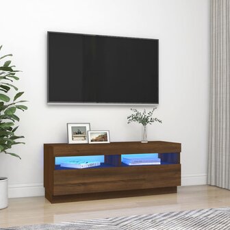 Tv-meubel met LED-verlichting 100x35x40 cm bruin eikenkleur 1