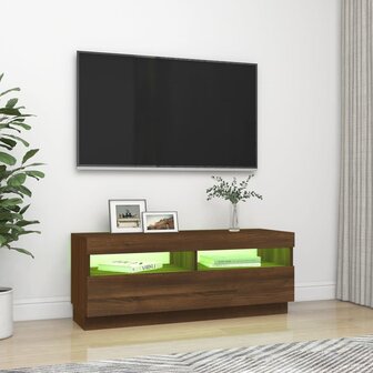 Tv-meubel met LED-verlichting 100x35x40 cm bruin eikenkleur 4