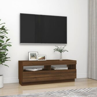 Tv-meubel met LED-verlichting 100x35x40 cm bruin eikenkleur 6