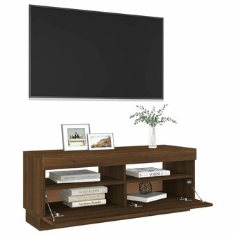 Tv-meubel met LED-verlichting 100x35x40 cm bruin eikenkleur 7