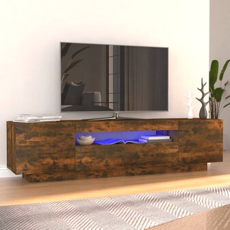 Tv-meubel met LED-verlichting 160x35x40 cm gerookt eikenkleurig 1