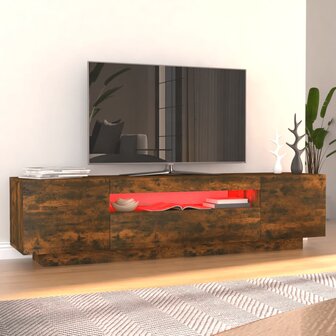 Tv-meubel met LED-verlichting 160x35x40 cm gerookt eikenkleurig 4