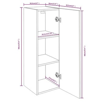 Tv-meubelen 2 st 30,5x30x90 cm bewerkt hout bruin eikenkleur 11