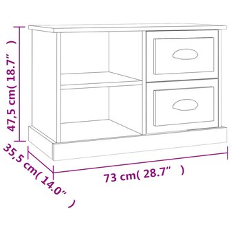 Tv-meubel 73x35,5x47,5 cm bewerkt hout bruin eikenkleur 11