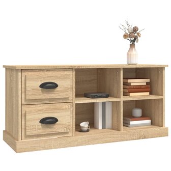 Tv-meubel 102x35,5x47,5 cm bewerkt hout sonoma eikenkleurig 4