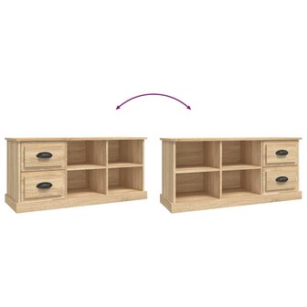 Tv-meubel 102x35,5x47,5 cm bewerkt hout sonoma eikenkleurig 9