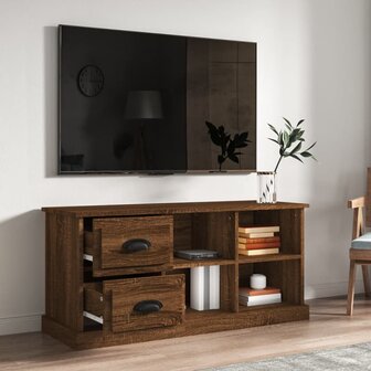 Tv-meubel 102x35,5x47,5 cm bewerkt hout bruin eikenkleur 3