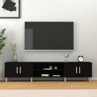 Tv-meubel 180x31,5x40 cm bewerkt hout zwart 1