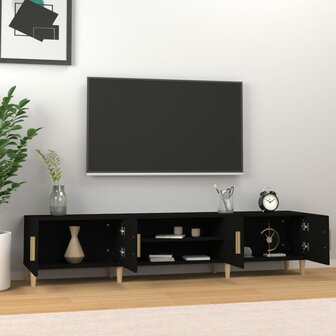 Tv-meubel 180x31,5x40 cm bewerkt hout zwart 3