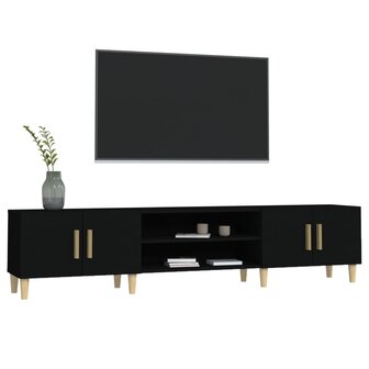 Tv-meubel 180x31,5x40 cm bewerkt hout zwart 4