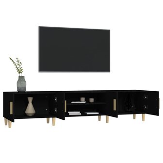 Tv-meubel 180x31,5x40 cm bewerkt hout zwart 5