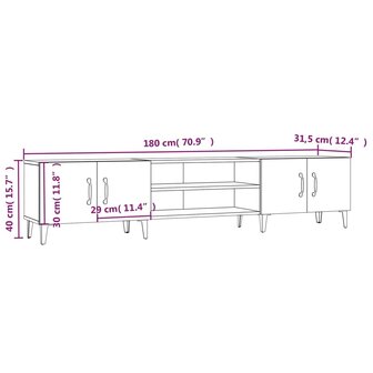 Tv-meubel 180x31,5x40 cm bewerkt hout sonoma eikenkleurig 10